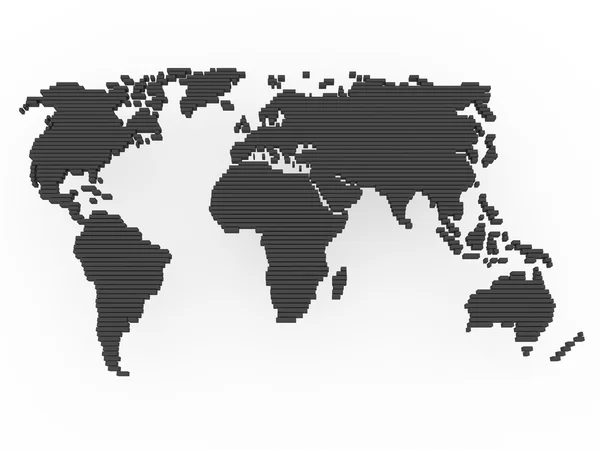 Mapa do mundo cinza preto — Fotografia de Stock