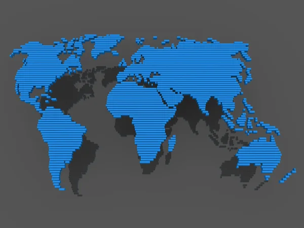 Mapa del mundo negro azul — Foto de Stock
