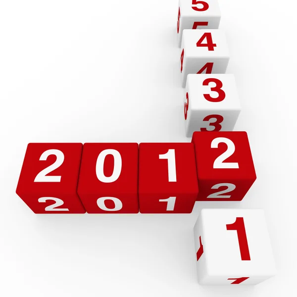 Új év kocka piros fehér — Stock Fotó