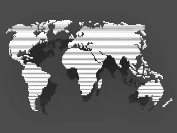 Dünya harita siyah gri — Stok fotoğraf