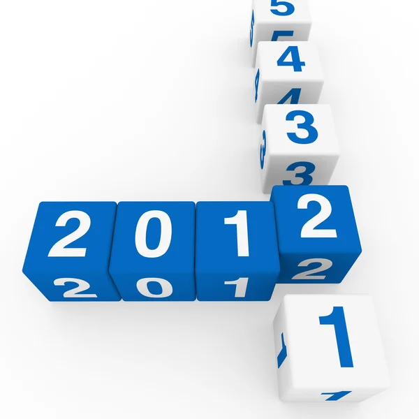 Nuovo anno cubo blu bianco — Foto Stock