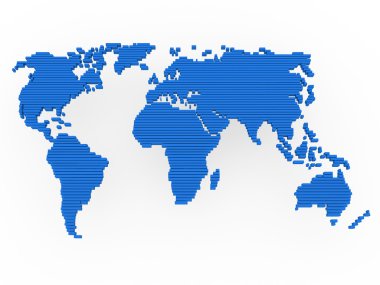 Dünya harita mavi