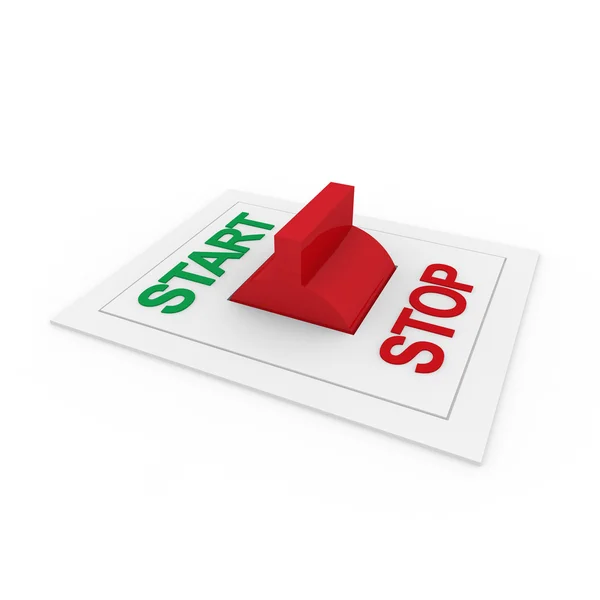 3d switch start stop green red — Stock Photo, Image