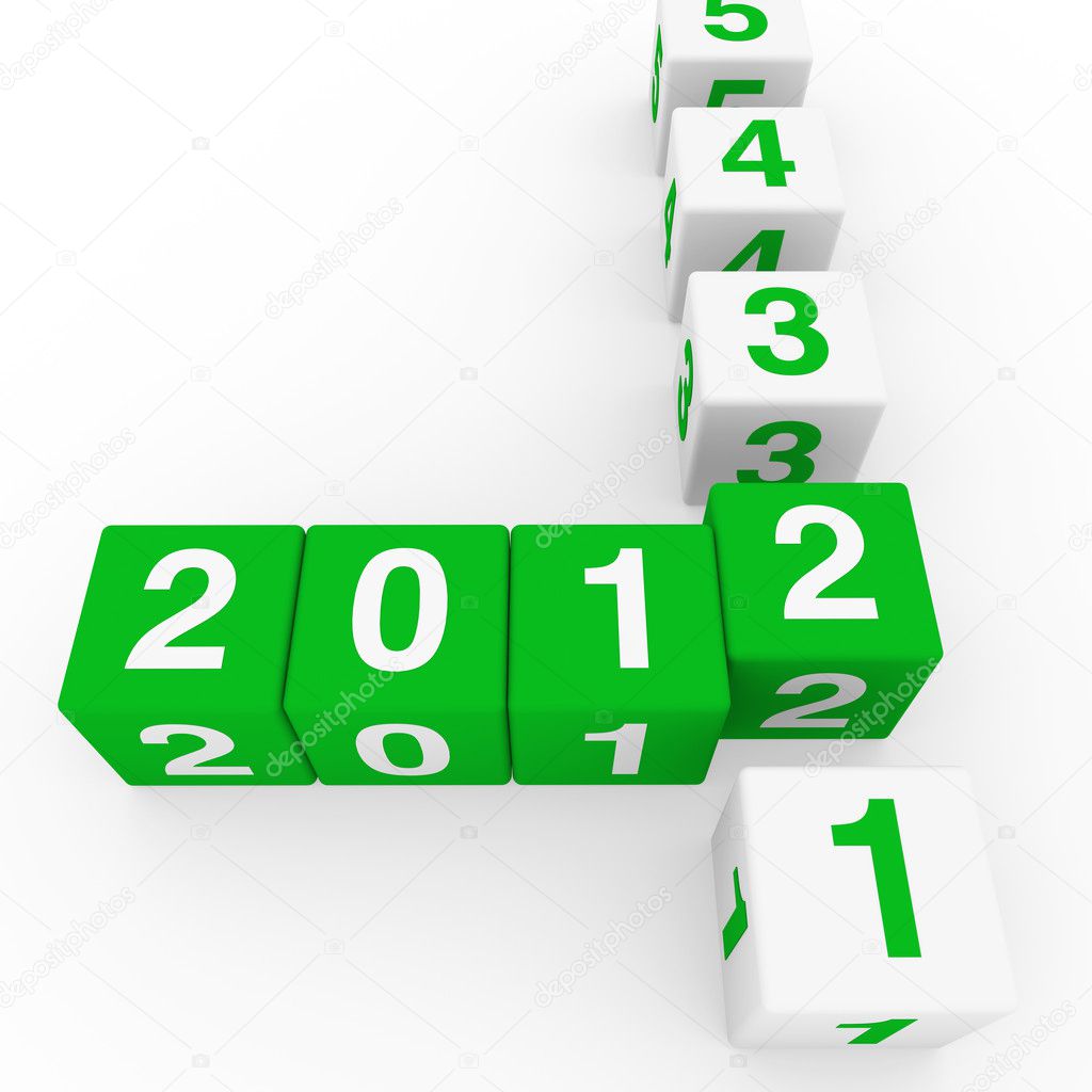 New year cube green white