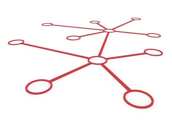 3d network red — Stock Photo, Image