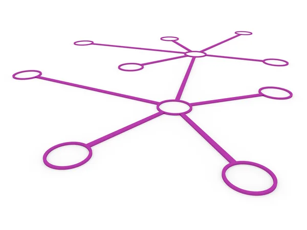 3 d ネットワーク紫 — ストック写真
