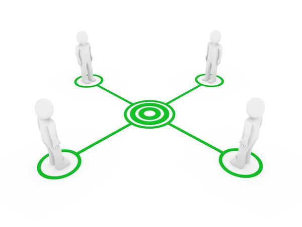 3d men connection green — Stock Photo, Image