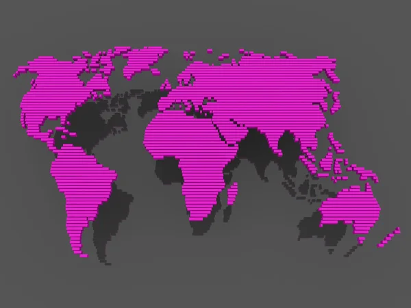 Mapa del mundo negro púrpura — Foto de Stock