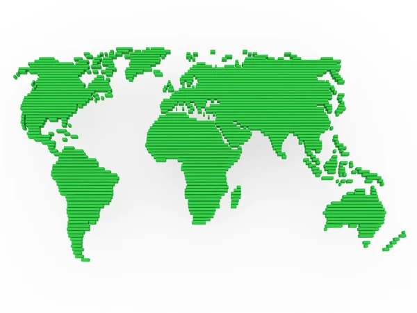 世界地图绿色 — 图库照片