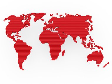 Dünya harita kırmızı