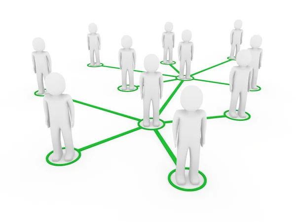Mężczyźni 3D sieci społeczne zielony — Zdjęcie stockowe