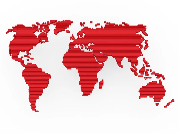 Mapa del mundo rojo — Foto de Stock