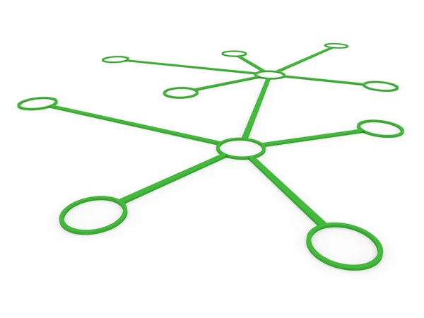 3 d ネットワーク緑 — ストック写真