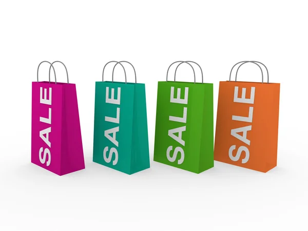 3d vendita borsa colorata — Foto Stock