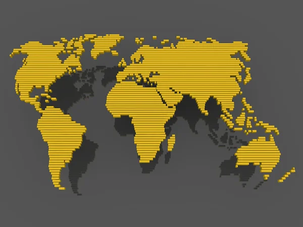 Mapa del mundo oro negro — Foto de Stock