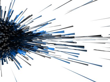 3d abstract explosion blue clipart