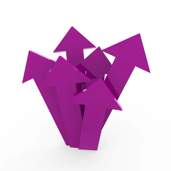3D nyíl magas lila — Stock Fotó