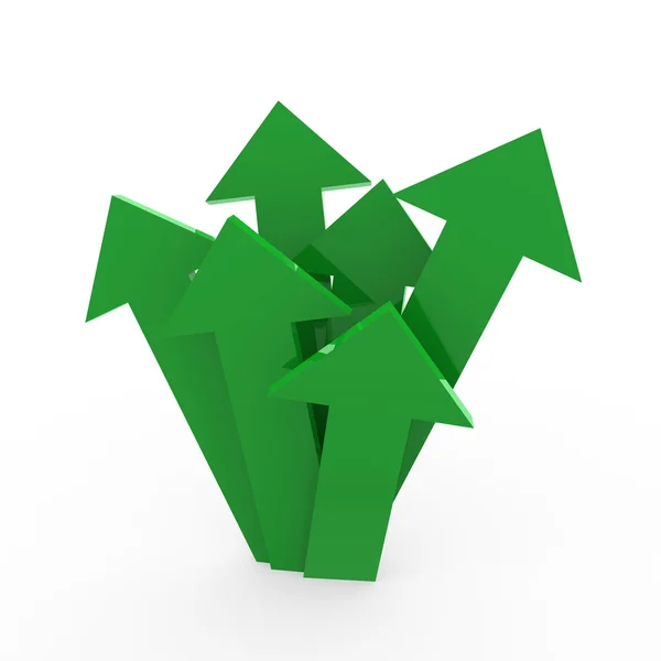 3D-s nyíl magas zöld — Stock Fotó