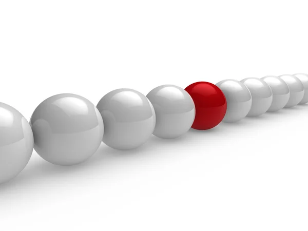 3D ball röd vit linje — Stockfoto