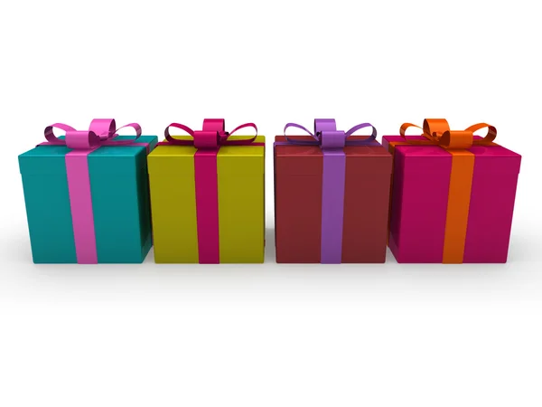 3d colore scatola regalo — Foto Stock