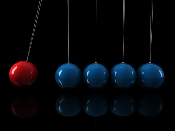 3d red blue pendulum — Stock Photo, Image