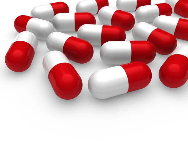 stock image 3d pill red white