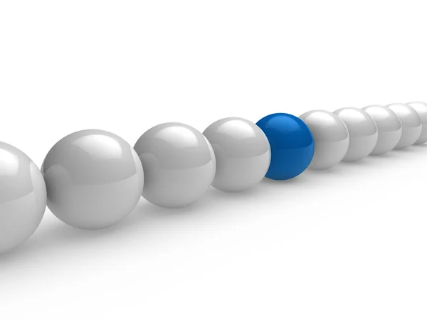 Linea bianca blu palla 3d — Foto Stock