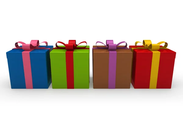 3d Geschenk-Box Farbe — Stockfoto