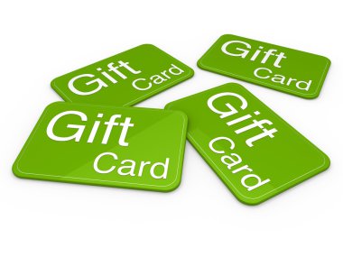 3d gift card green clipart