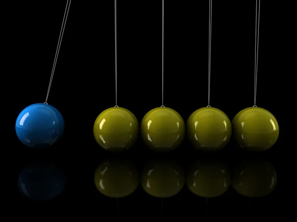 3d yellow blue pendulum — Stock Photo, Image