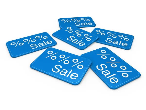 Carta di vendita 3d blu — Foto Stock