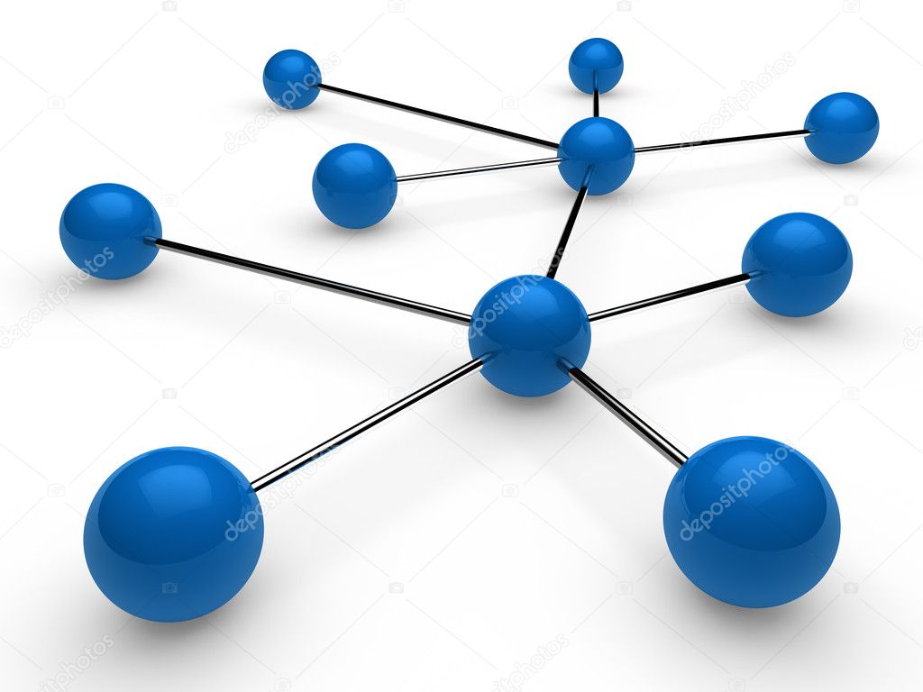 3d blue chrome network