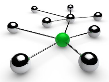 3D chrome yeşil ağ