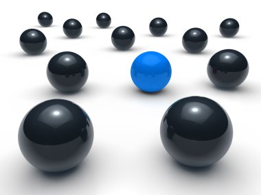 3D topu ağ mavi siyah