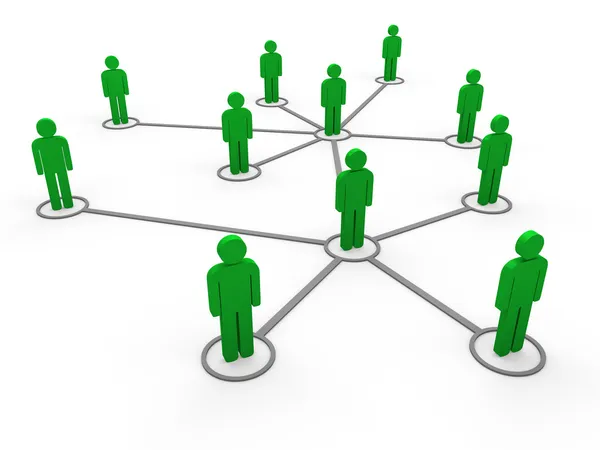 3d green network team — Stock Photo, Image