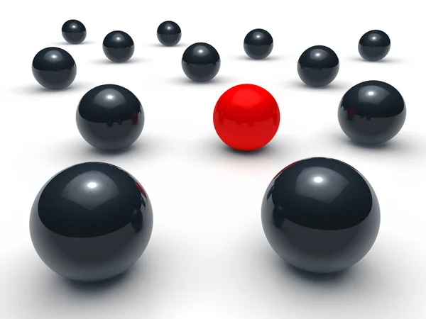 3 d ボール ネットワーク赤と黒 — ストック写真