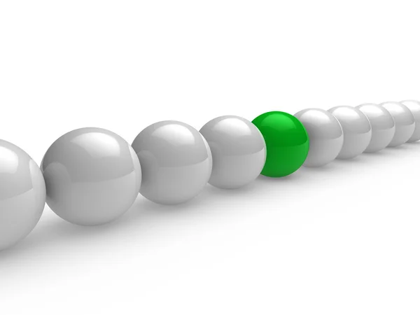 3D ball grön vit linje — Stockfoto