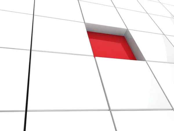 3D kuben röd område — Stockfoto