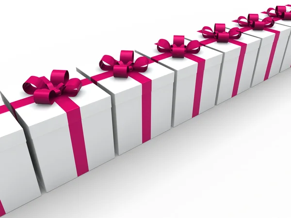 3d 粉红色礼品盒 — 图库照片