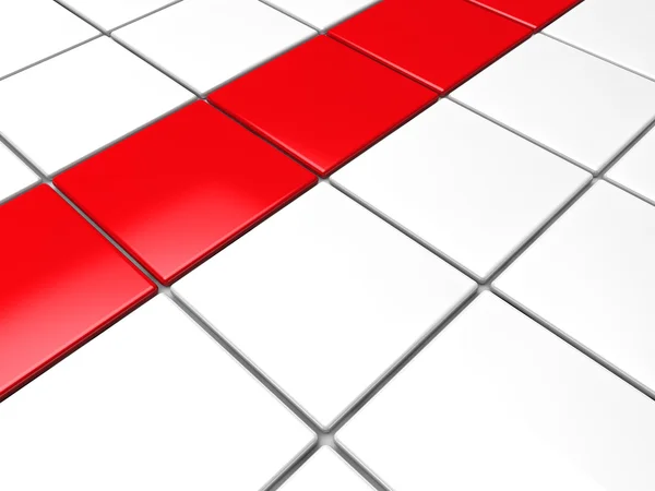 3D röd vit kub bakgrund — Stockfoto
