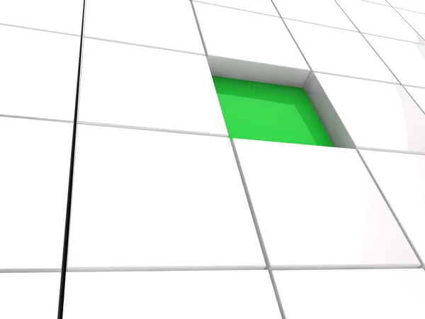 3D kostka zelená oblast — Stock fotografie