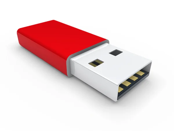 stock image 3d usb stick red