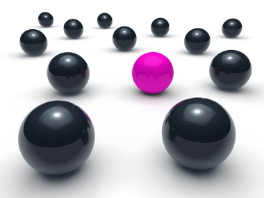 3d ball network purple black clipart