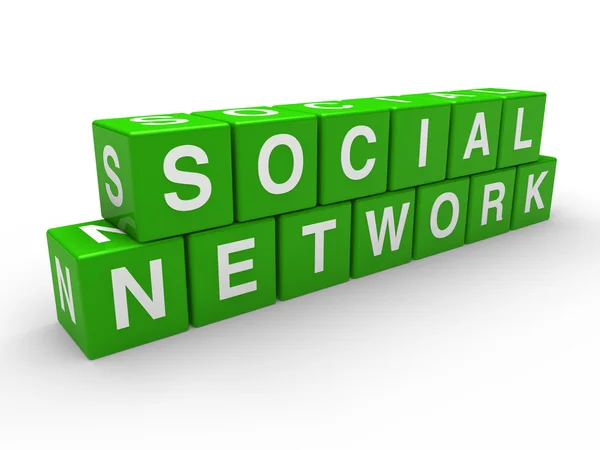 3D соціальний куб мережі — стокове фото