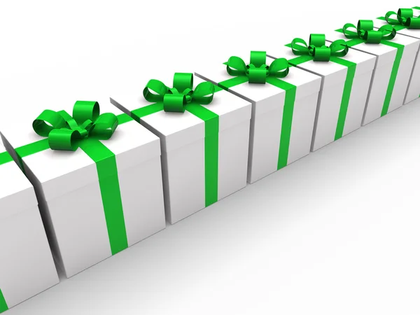 3d green gift box — Stock Photo, Image