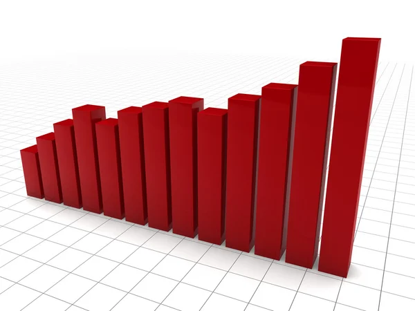 3d graph red — Stock Photo, Image