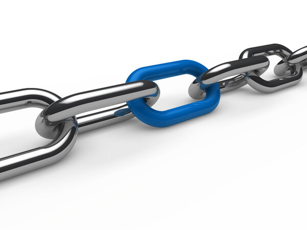 3D Голубой хром цепи