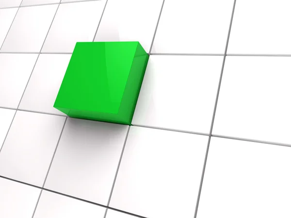 3d кубик зеленої площі — стокове фото