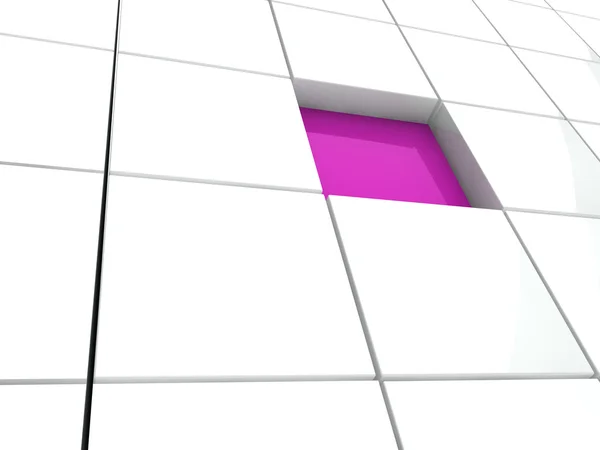 3d cubo roxo área — Fotografia de Stock