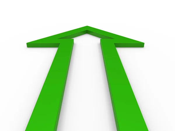 3D šipka zelené nahoru — Stock fotografie